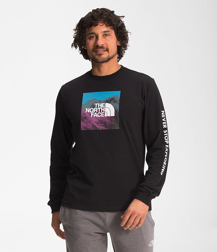 Camiseta The North Face Hombre Manga Larga Logo Play - Colombia ZFSTYA236 - Negras